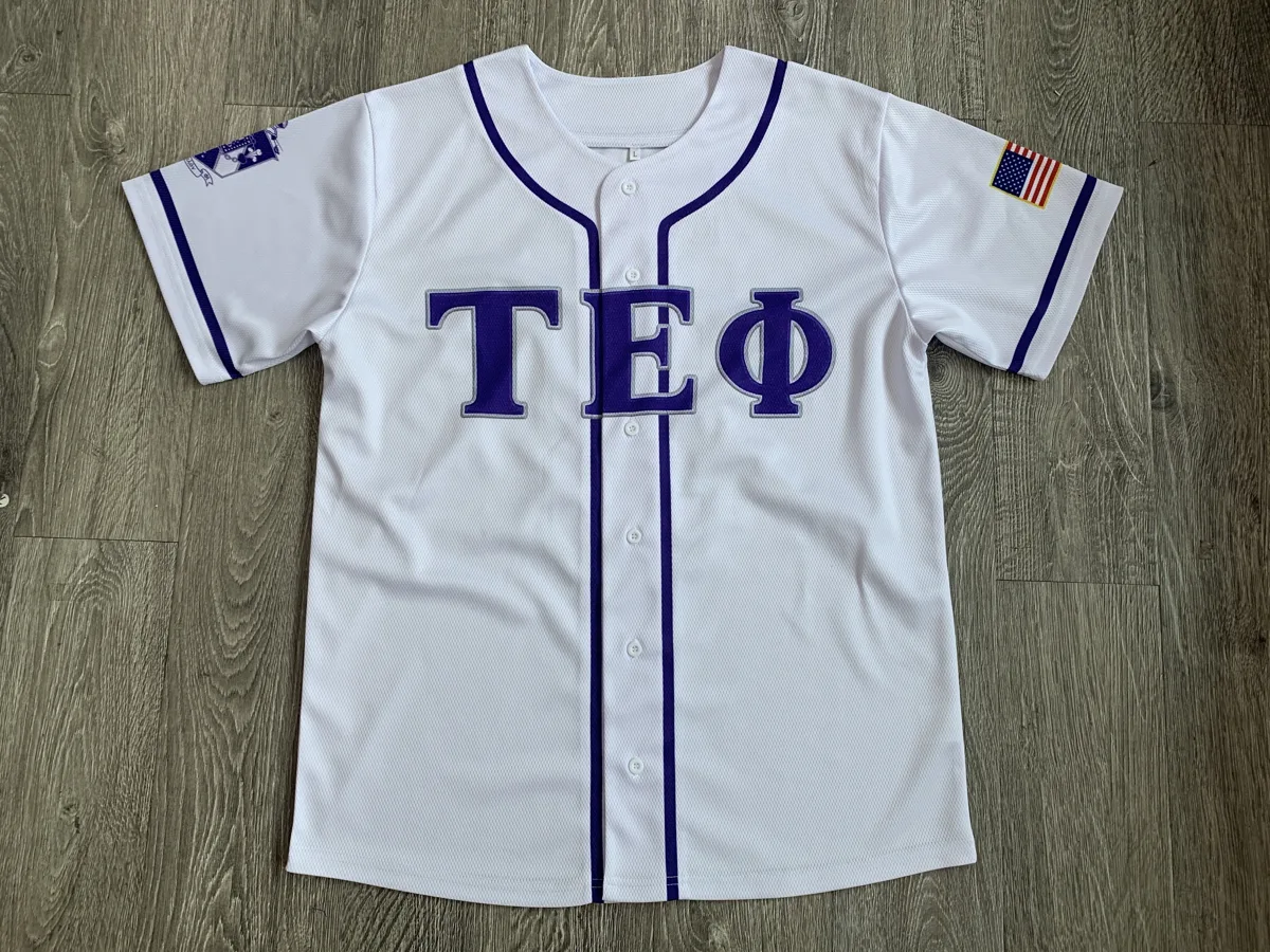 Baseball Jersey – White with Navy Trim - custom sportswear manufacturer Glory Ground Apparel