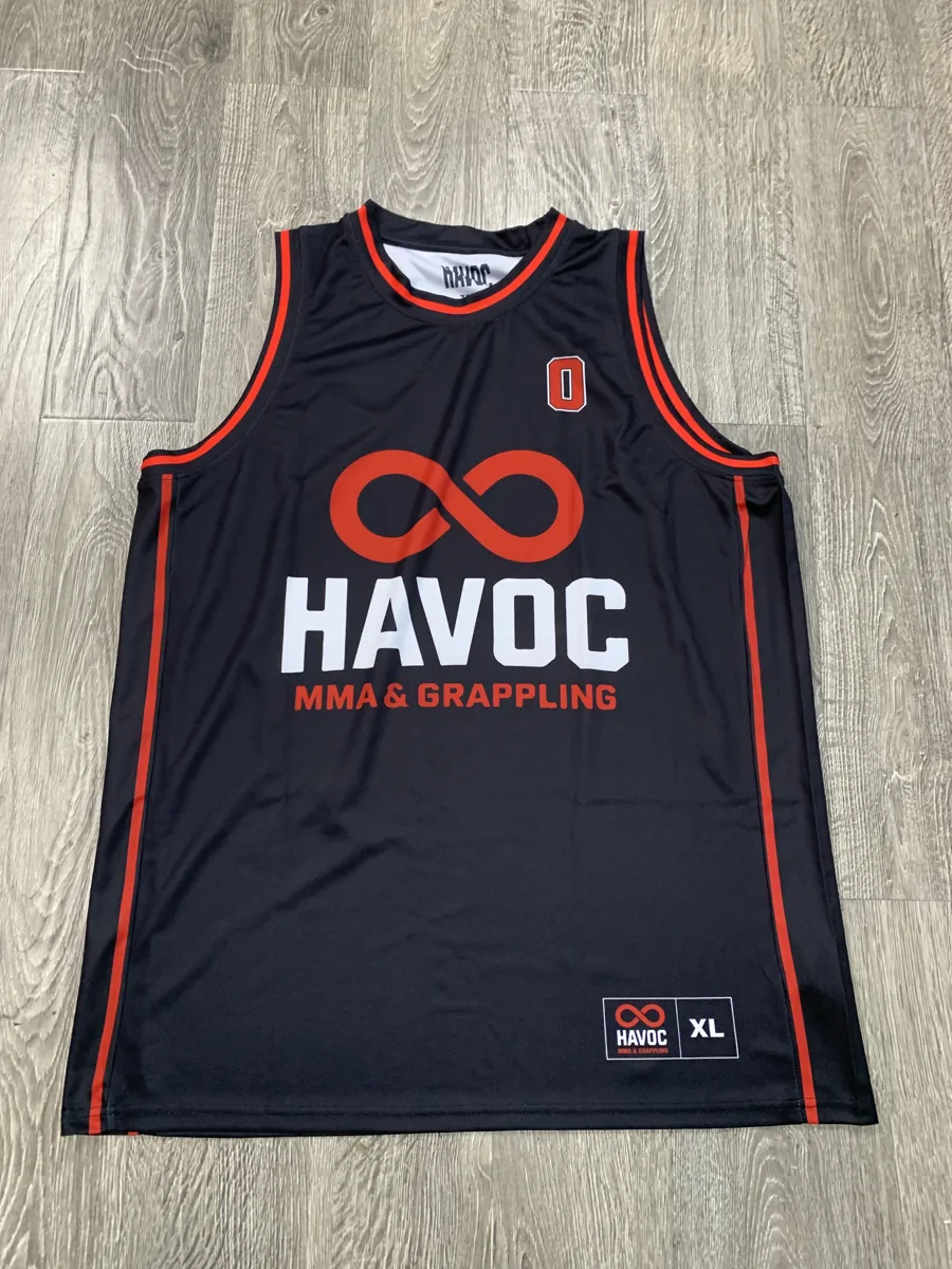 Sublimated Basketball Jersey – Black & Orange - custom sportswear manufacturer Glory Ground Apparel