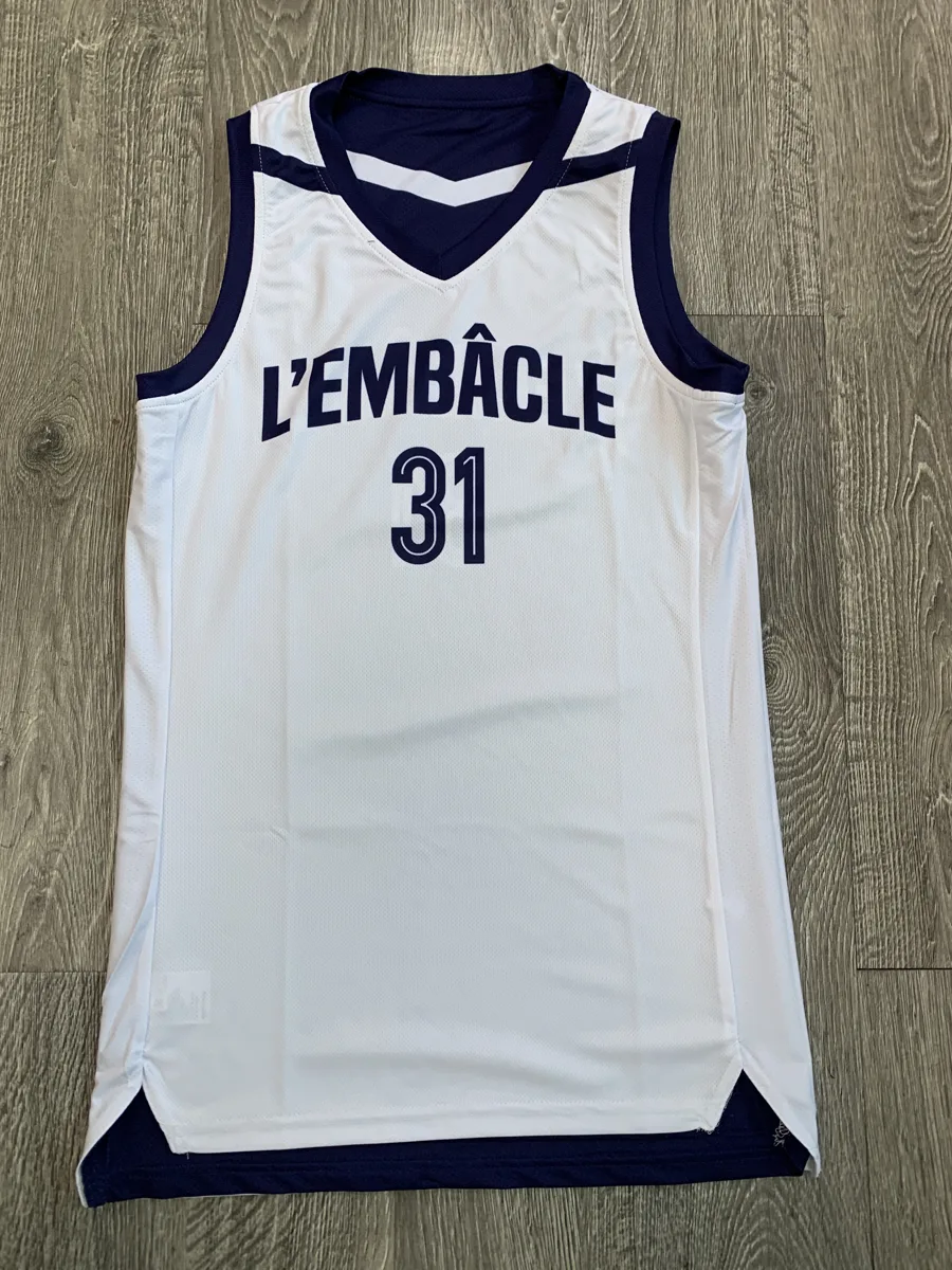 Basketball Jersey – White with Navy Trim - custom sportswear manufacturer Glory Ground Apparel