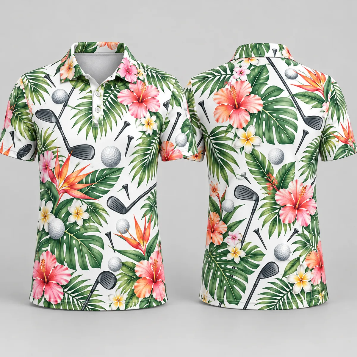 Sublimated Golf Polo – Tropical Print - custom sportswear manufacturer Glory Ground Apparel