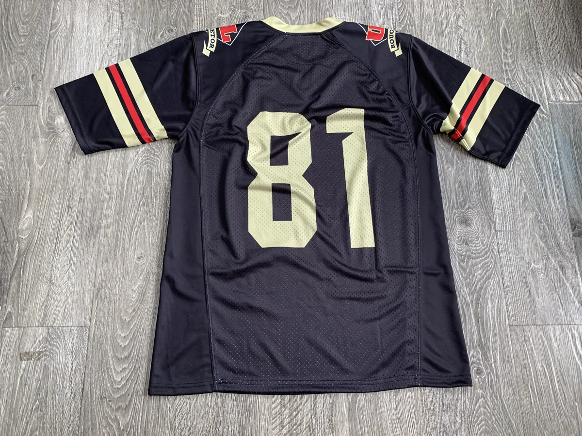 American Football Jersey – Black with Cream Numbers - custom sportswear manufacturer Glory Ground Apparel