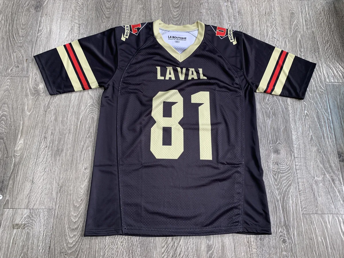 American Football Jersey – Black with Cream Numbers - custom sportswear manufacturer Glory Ground Apparel