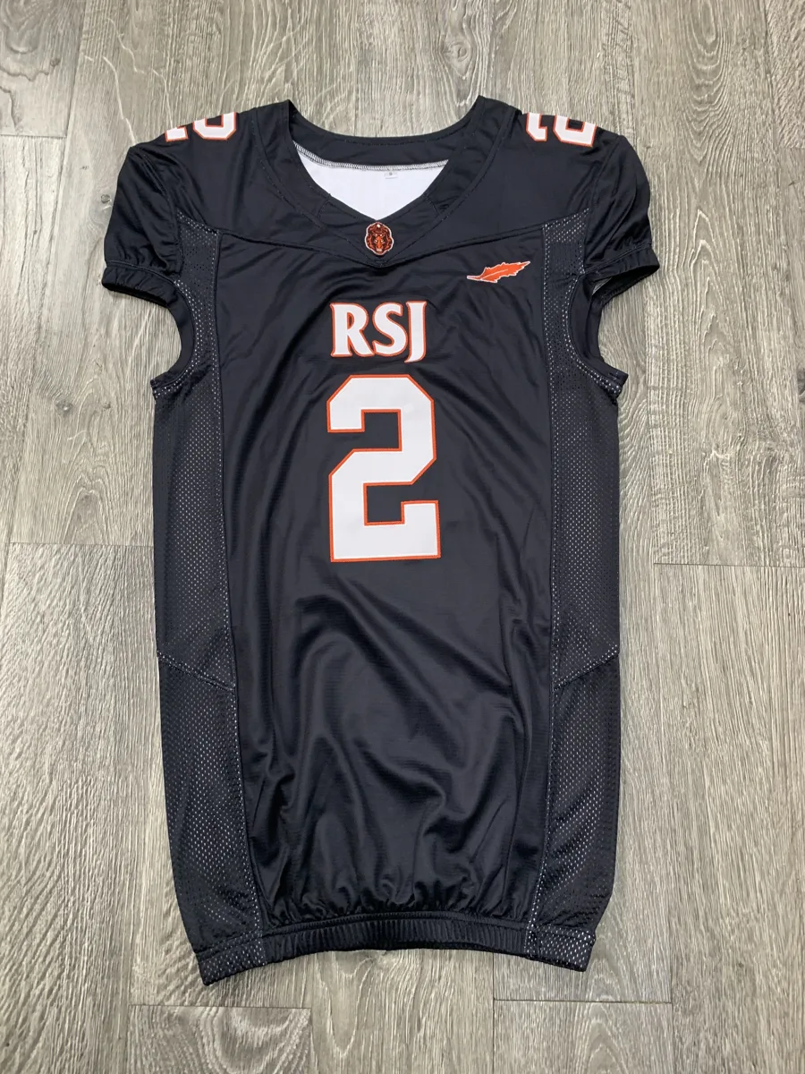 American Football Jersey – Navy & Orange - custom sportswear manufacturer Glory Ground Apparel