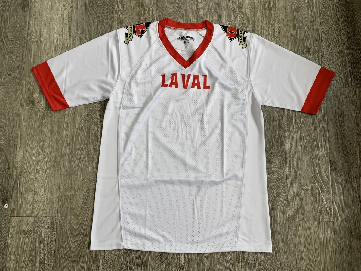 American Football Jersey – White with Red Shoulders - custom sportswear manufacturer Glory Ground Apparel