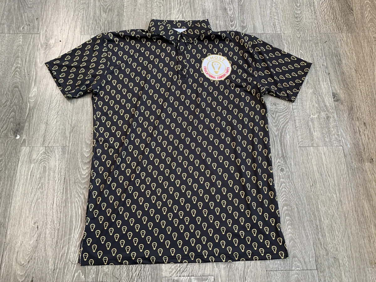 Golf Polo – Black Micro Pattern - custom sportswear manufacturer Glory Ground Apparel