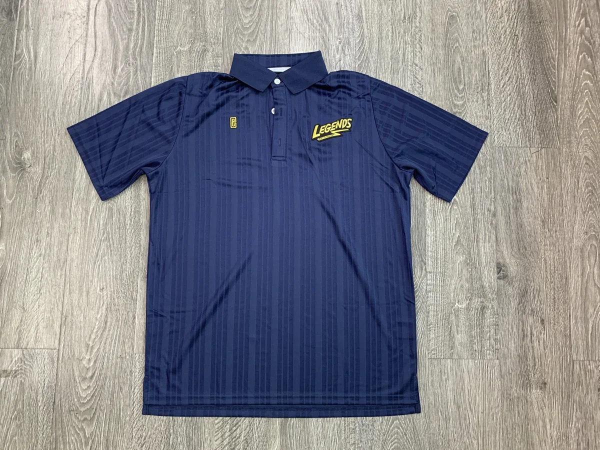 Pinstripe Golf Polo – Navy - custom sportswear manufacturer Glory Ground Apparel