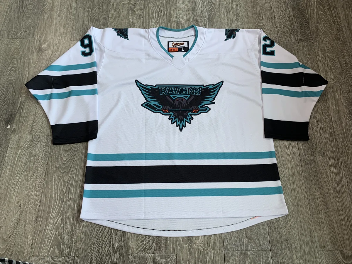 Hockey Jersey – White with Owl Crest - custom sportswear manufacturer Glory Ground Apparel