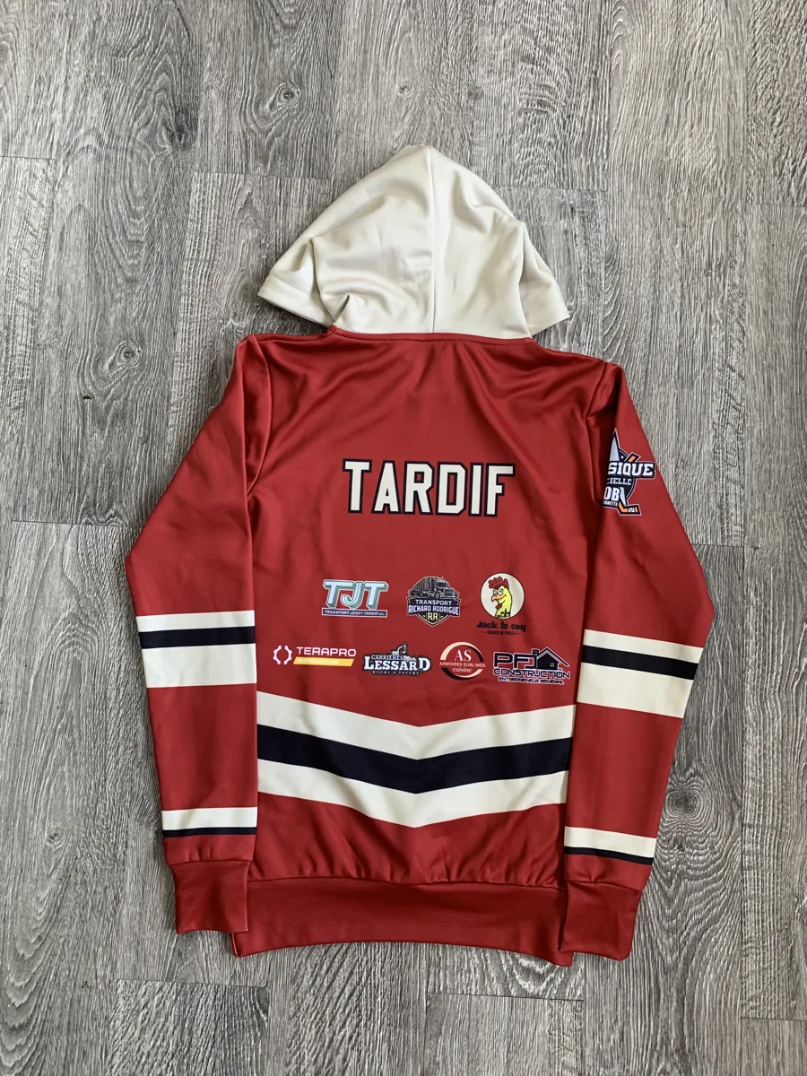 Hockey-Style Hoodie – Red - custom sportswear manufacturer Glory Ground Apparel