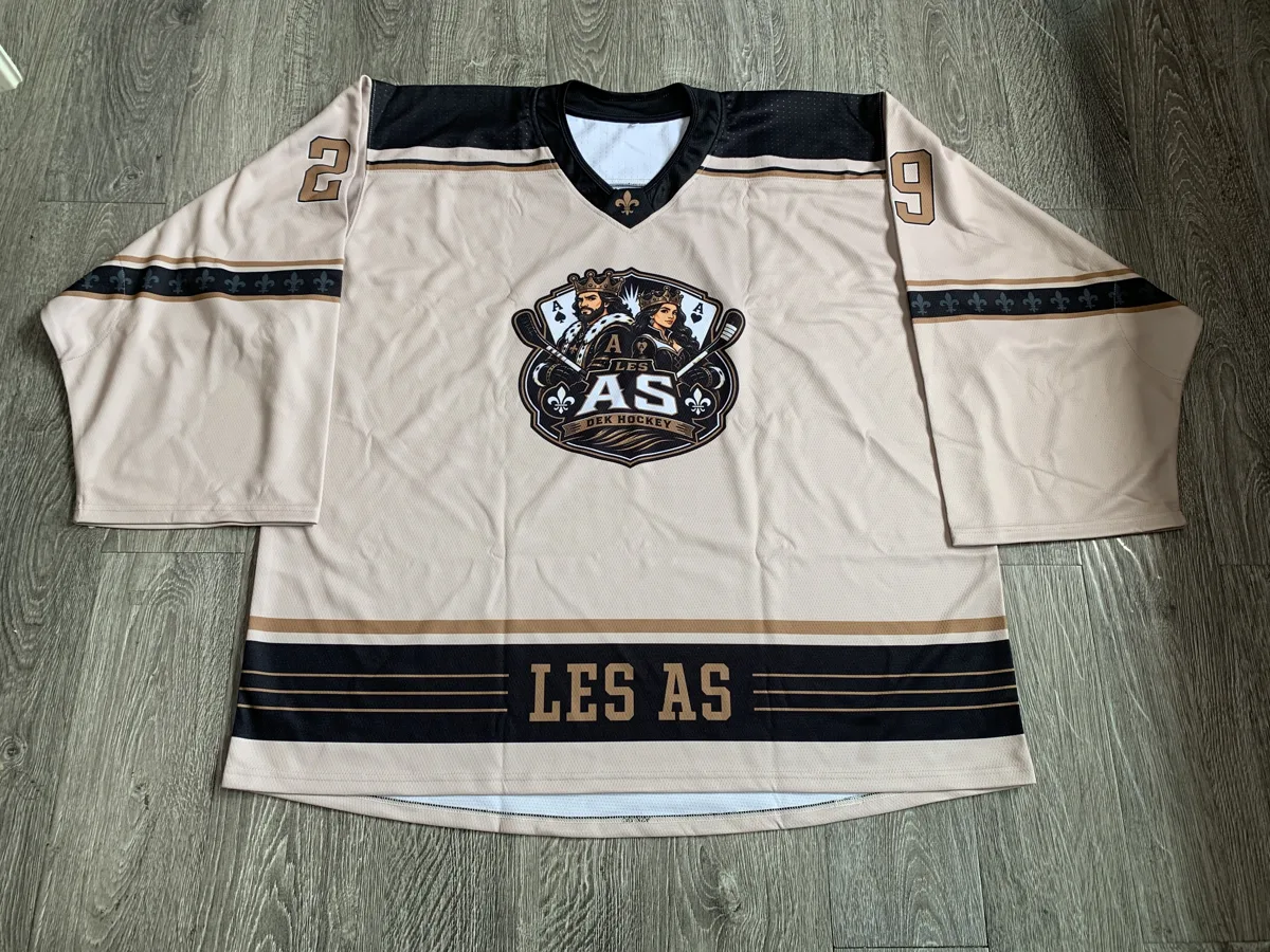 Sublimated Hockey Jersey – Cream & Black - custom sportswear manufacturer Glory Ground Apparel