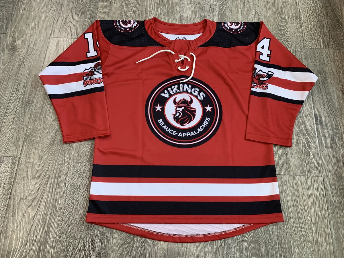 Sublimated Hockey Jersey – Red & Black Crest - custom sportswear manufacturer Glory Ground Apparel