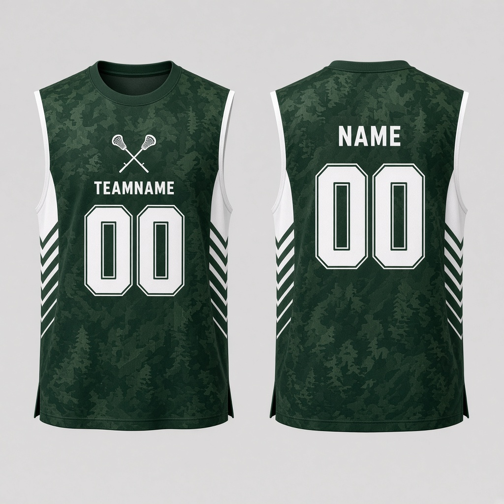 Men's Lacrosse Cut-Off Jersey – Green & White