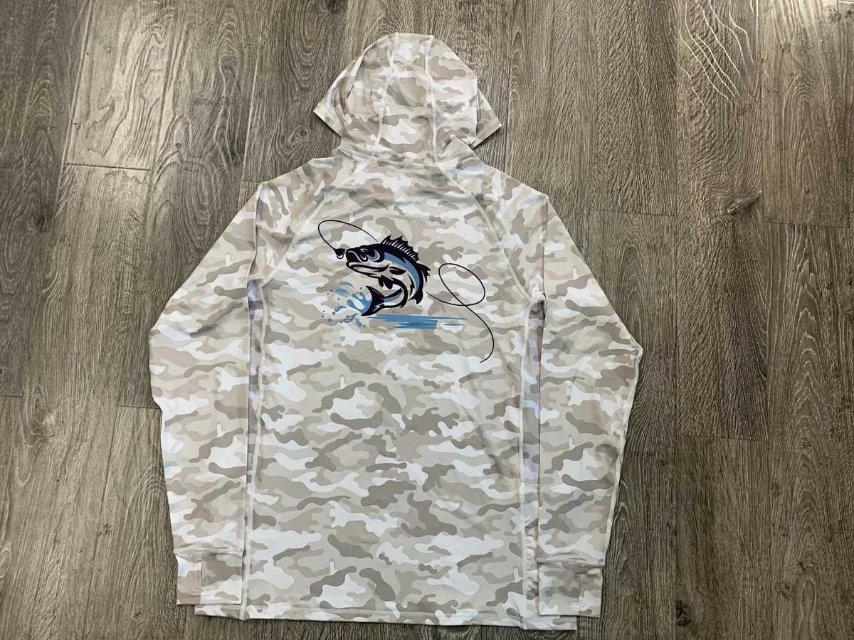 Hooded Fishing Shirt – Desert Camo - custom sportswear manufacturer Glory Ground Apparel