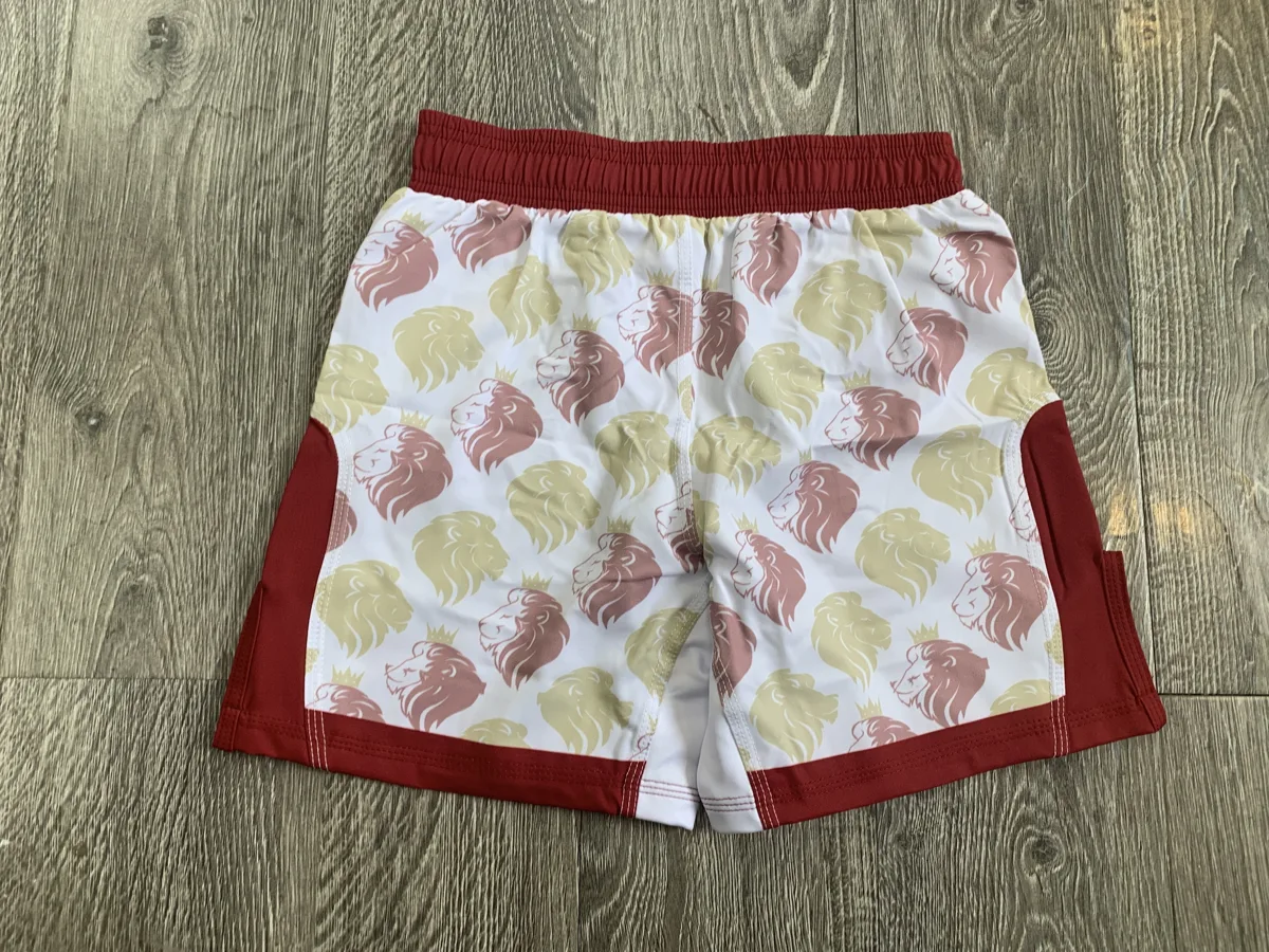 MMA Shorts – Cream Pattern - custom sportswear manufacturer Glory Ground Apparel