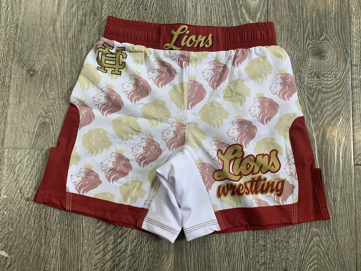 MMA Shorts – Cream Pattern - custom sportswear manufacturer Glory Ground Apparel
