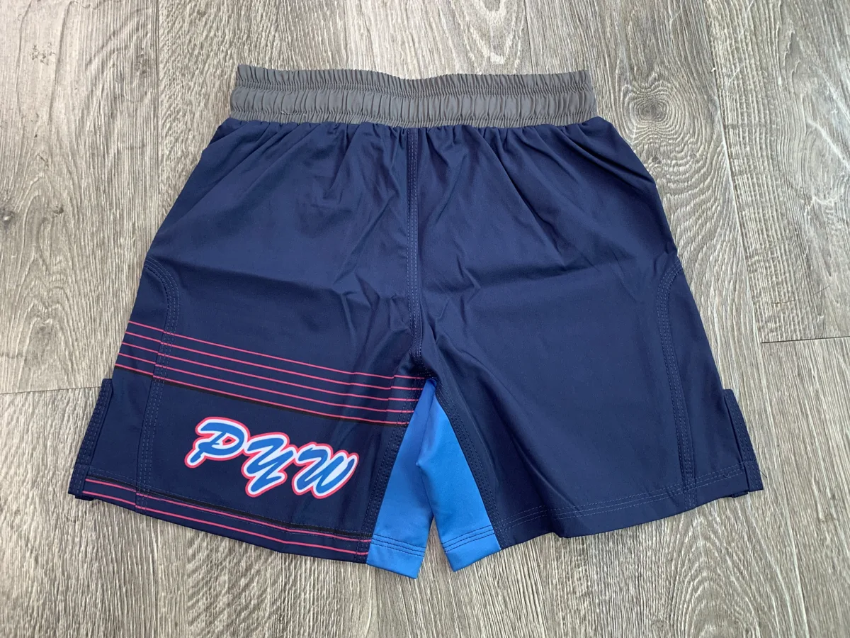 MMA Shorts – Navy Sublimated - custom sportswear manufacturer Glory Ground Apparel