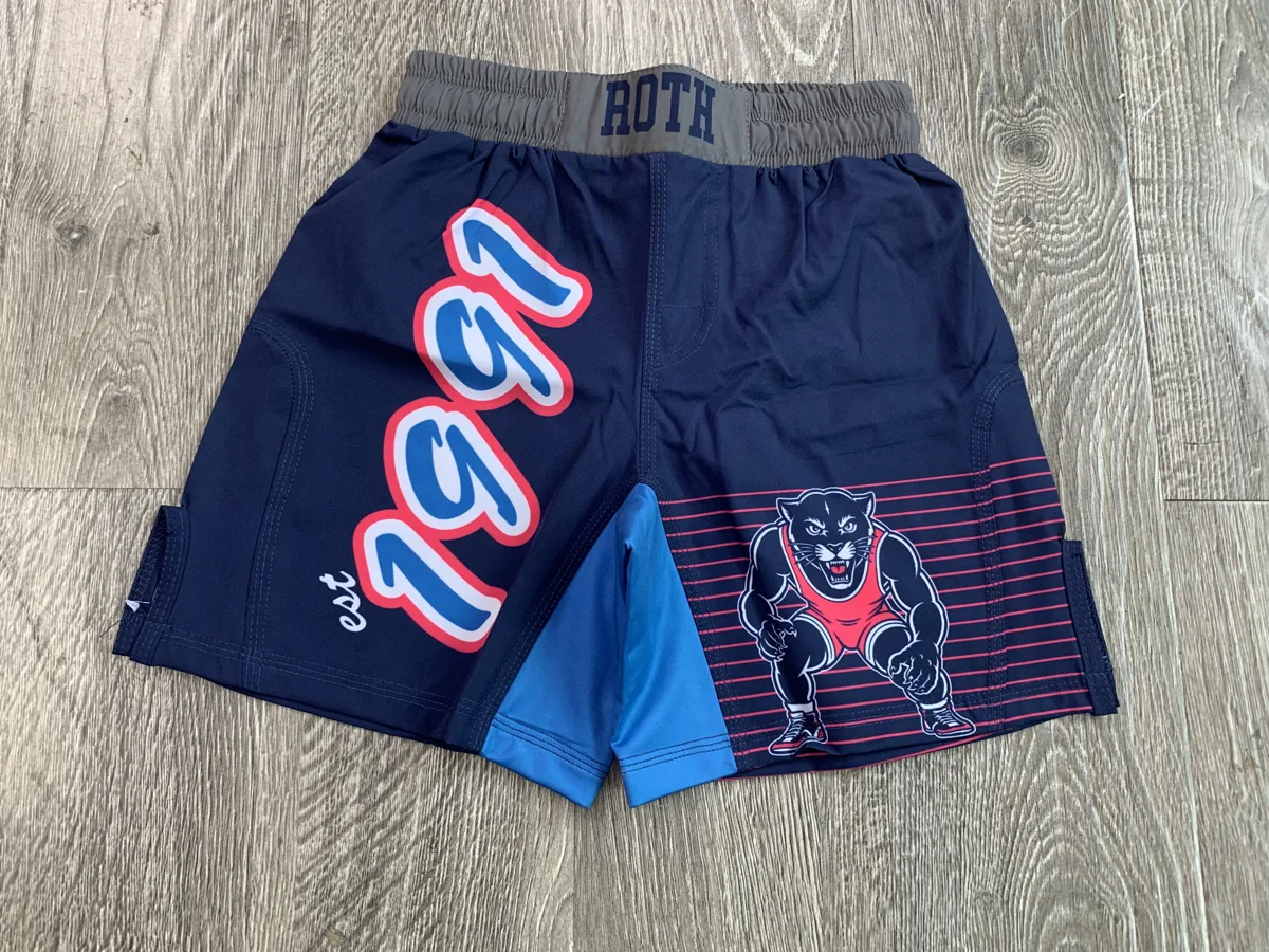 MMA Shorts – Navy Sublimated - custom sportswear manufacturer Glory Ground Apparel