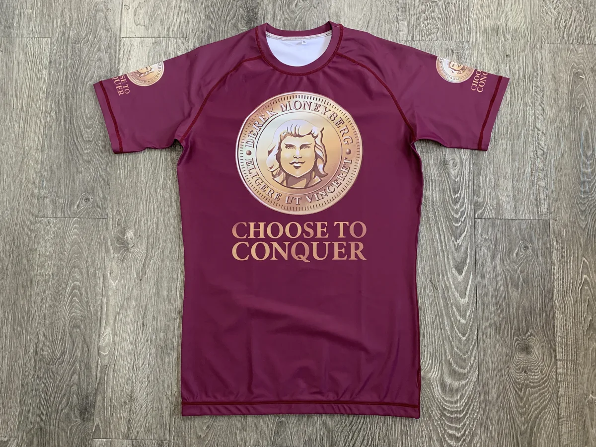 Short Sleeve Rash Guard – Maroon & Gold - custom sportswear manufacturer Glory Ground Apparel