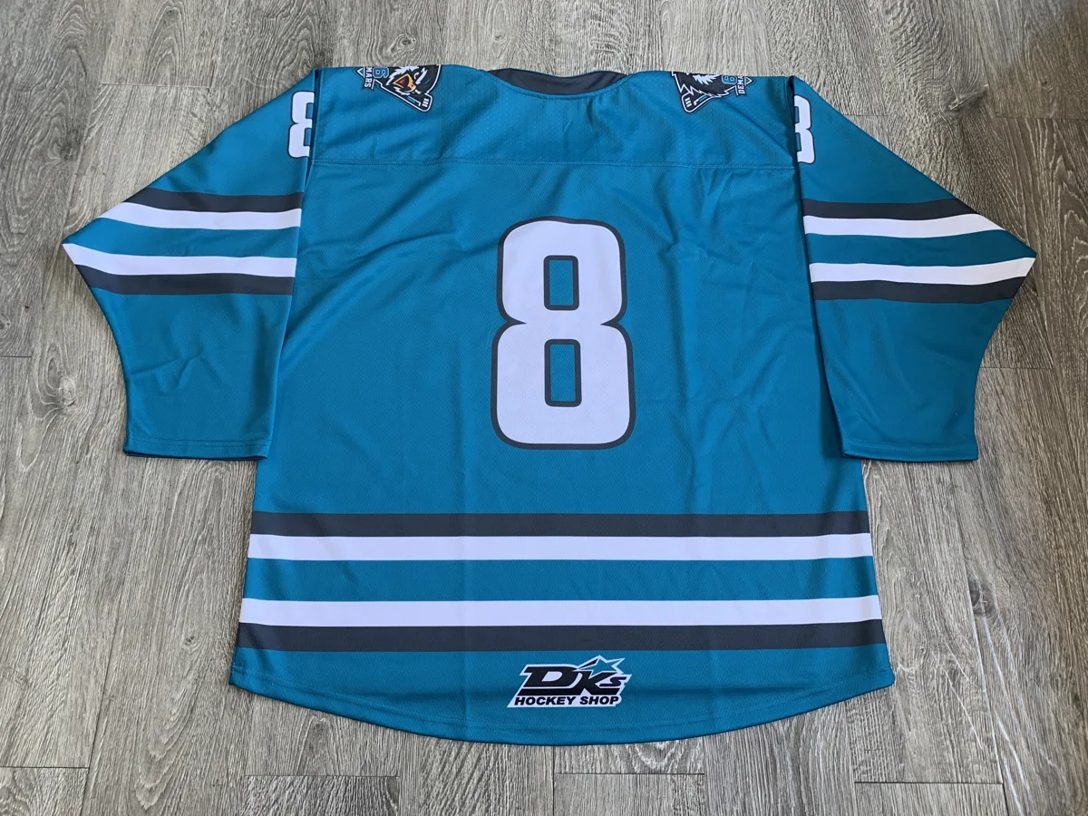 Sublimated Hockey Jersey – Teal Mascot - custom sportswear manufacturer Glory Ground Apparel