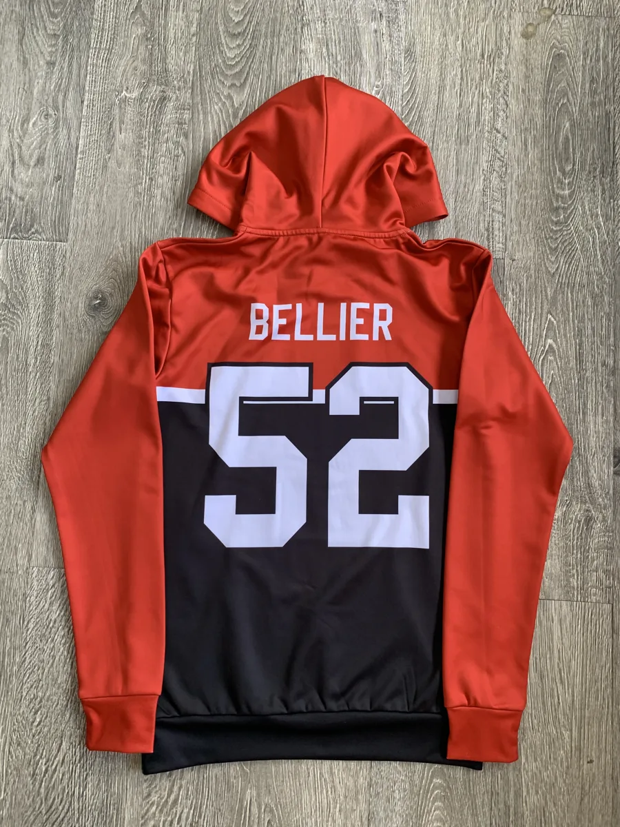 Sublimated Hoodie – Red & Black - custom sportswear manufacturer Glory Ground Apparel