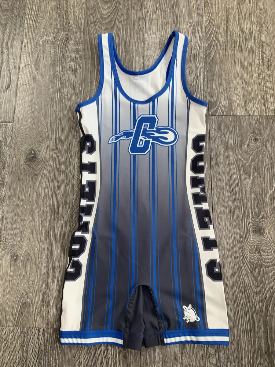 Sublimated Wrestling Singlet – Striped - custom sportswear manufacturer Glory Ground Apparel